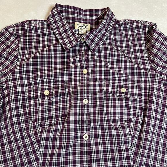 Levi's Women's Plaid Button Up Shirt Size Medium Western Casual Rodeo Multicolor - Picture 3 of 9